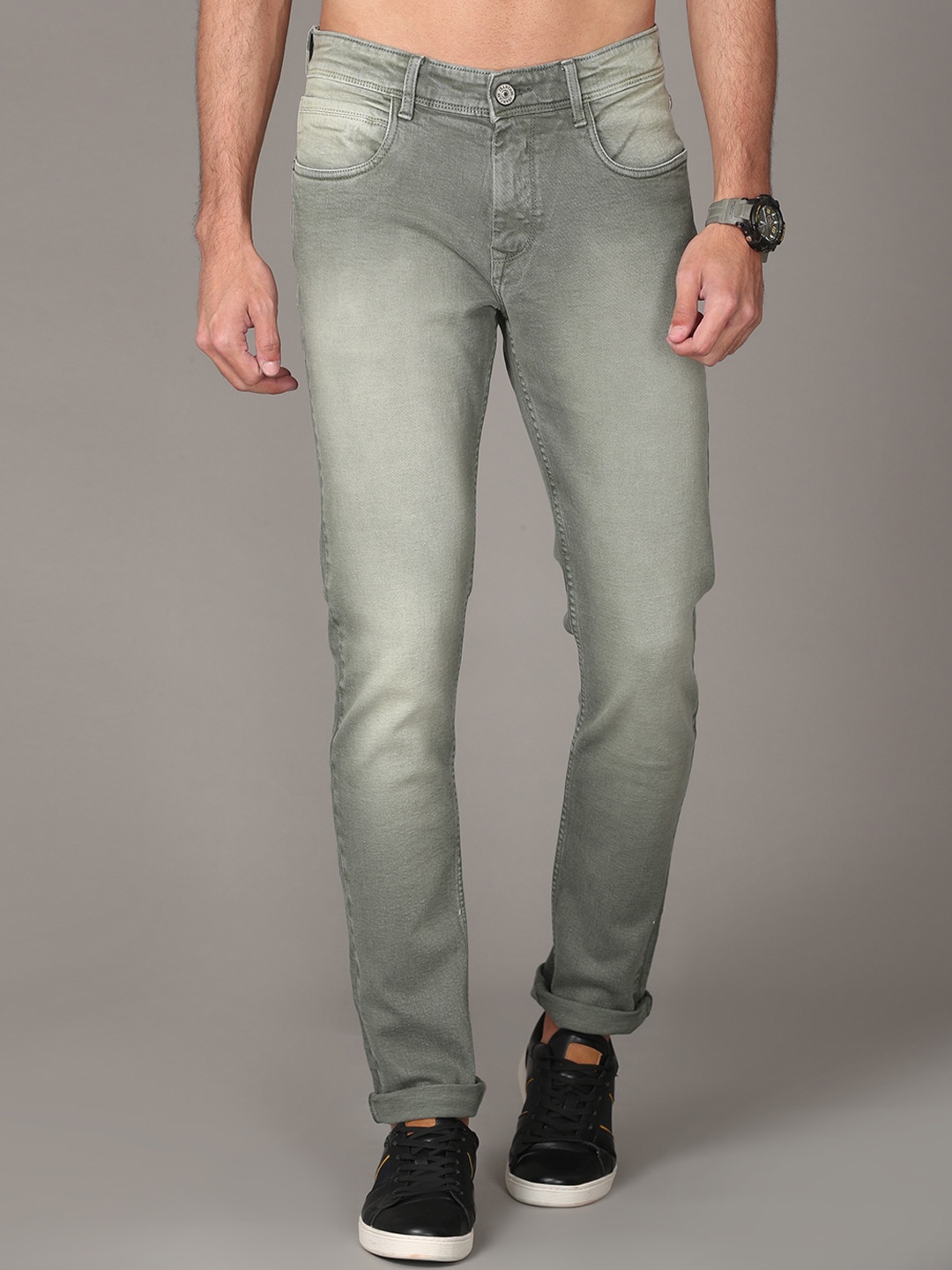 

Jean Cafe Men Grey Jean Slim Fit Heavy Fade Jeans