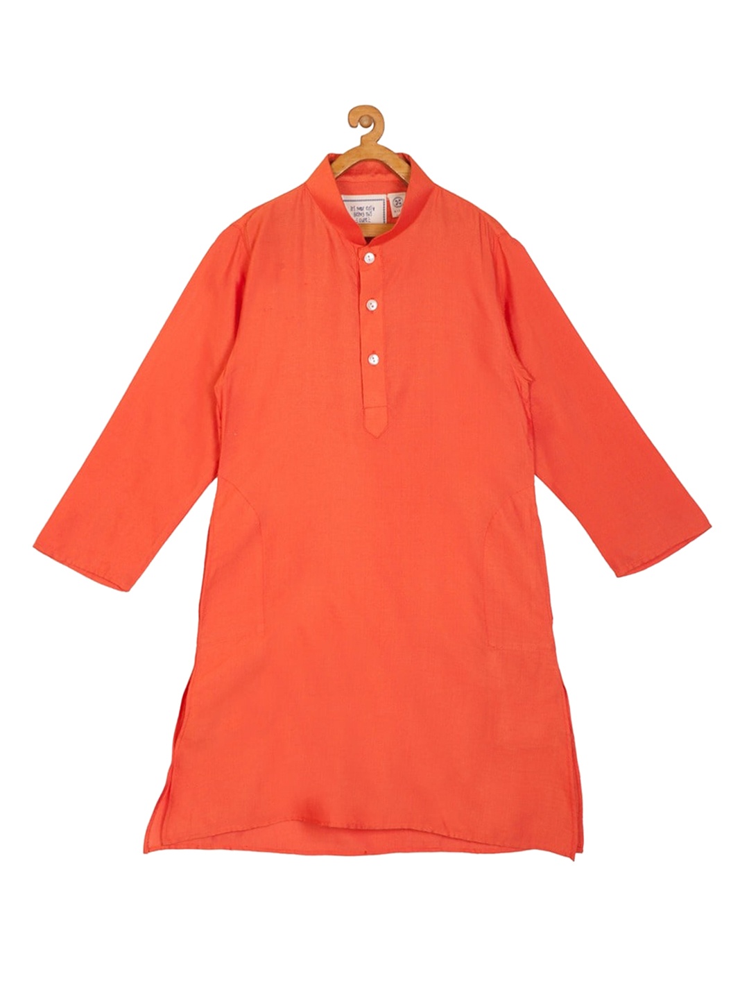 

KISAH Boys Orange Chanderi Silk Chanderi Silk Kurta