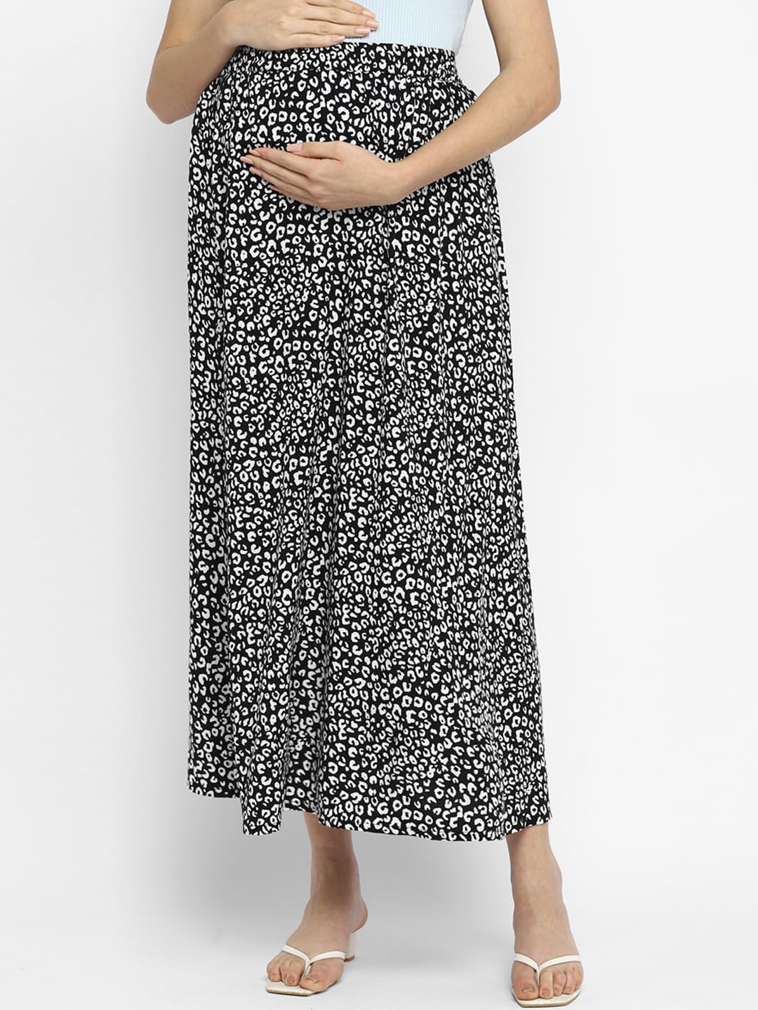 

Momsoon Maternity Women Black & White Printed Skirt