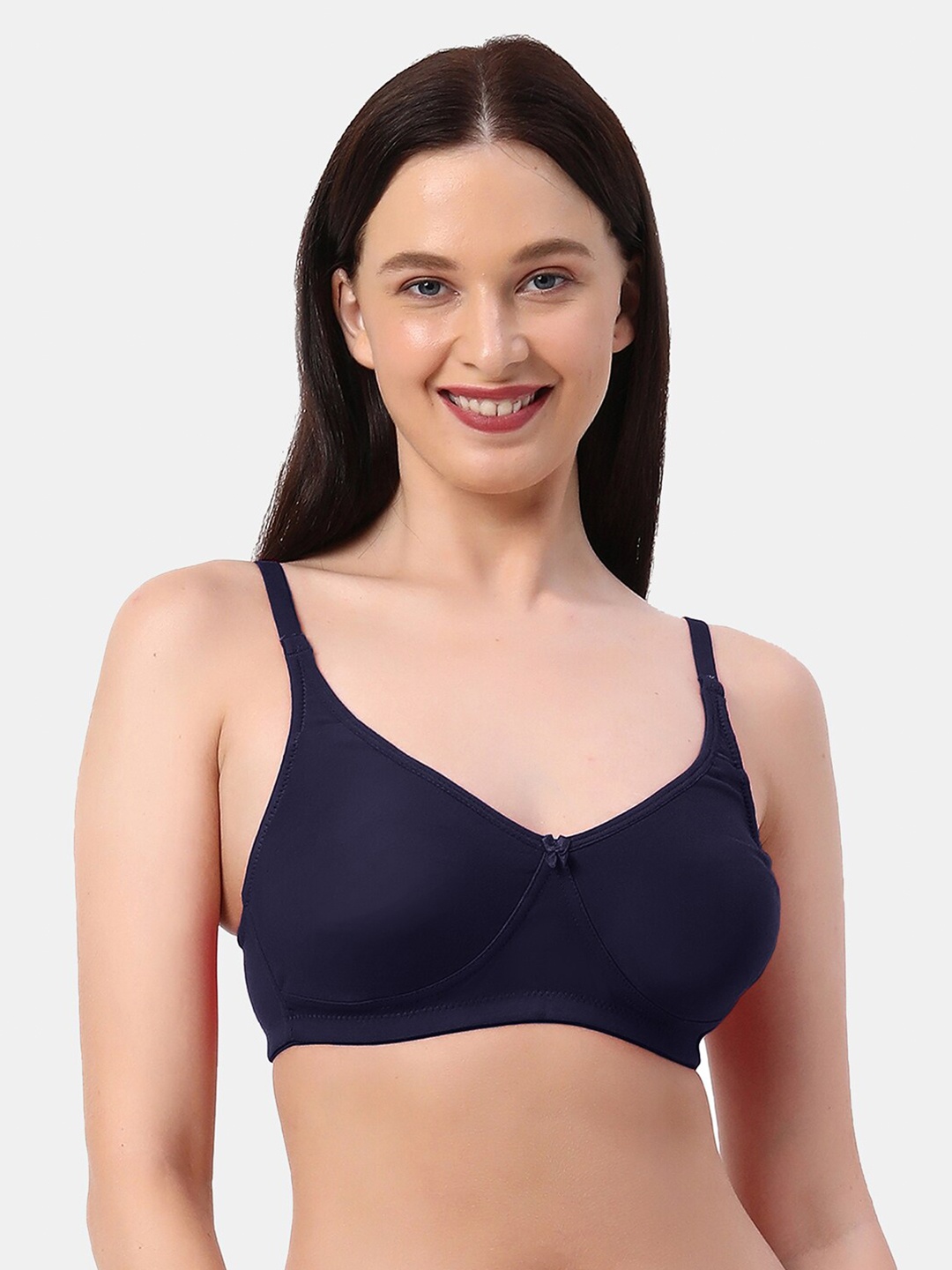 

Planetinner Non Padded Wirefree Double layered Moulded Full Coverage T-Shirt Bra TB11, Navy blue