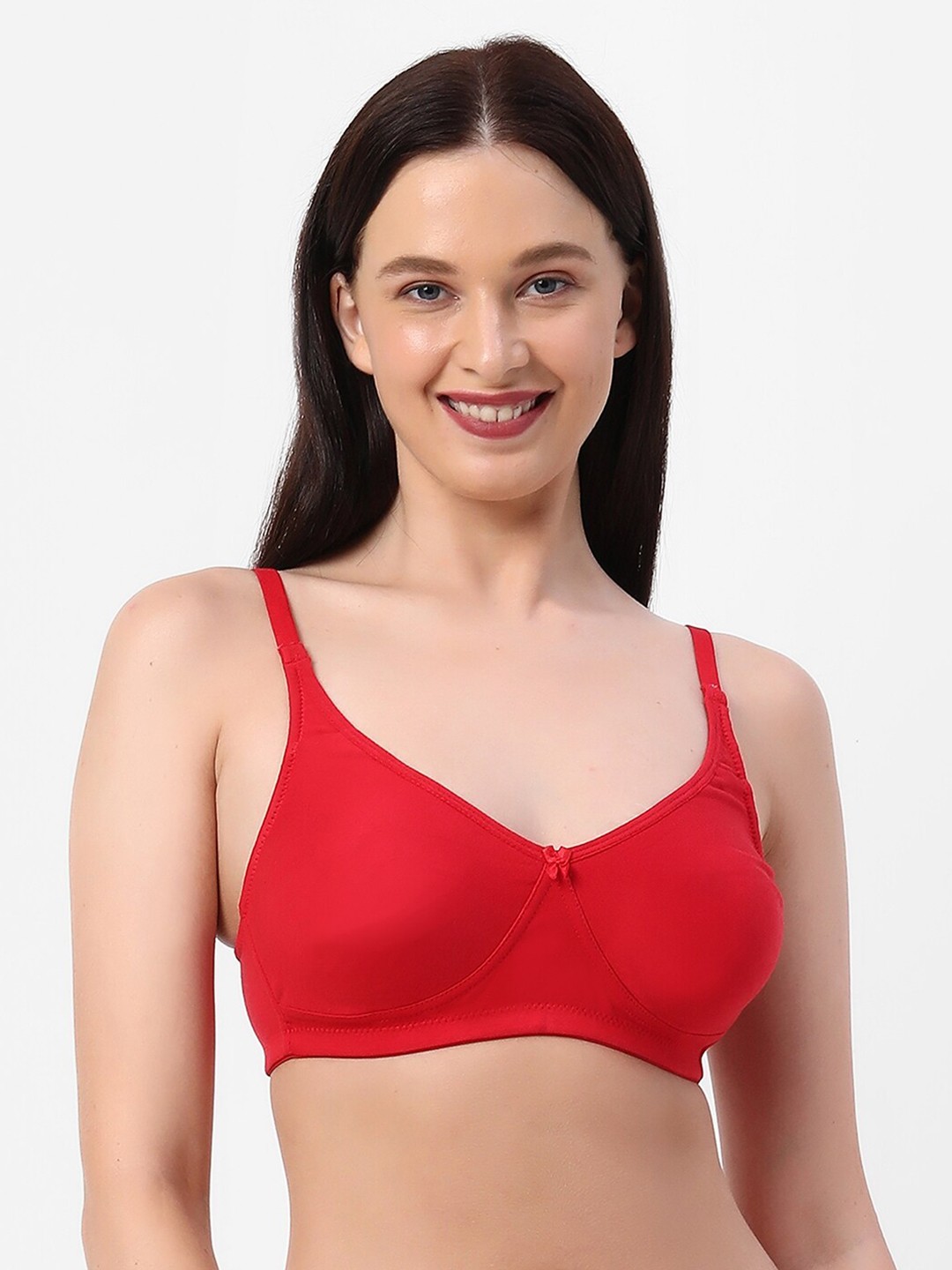 

Planetinner Non Padded Wirefree Double layered Moulded Full Coverage T-Shirt Bra TB11, Red