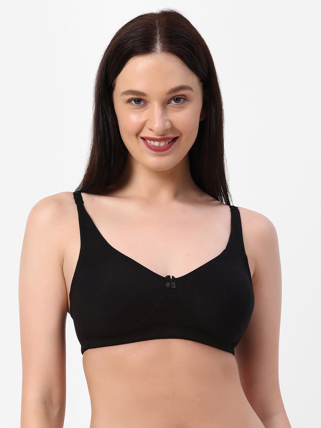 

Planetinner Non Padded Wirefree Double layered Moulded Full Coverage T-Shirt Bra TB11, Black