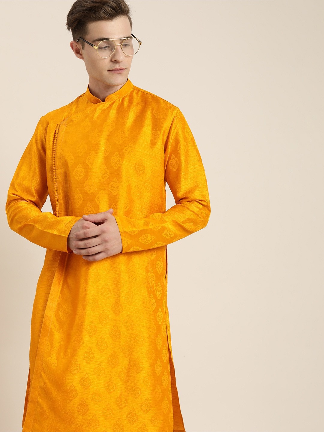 

SHRESTHA BY VASTRAMAY Men Yellow Kurta