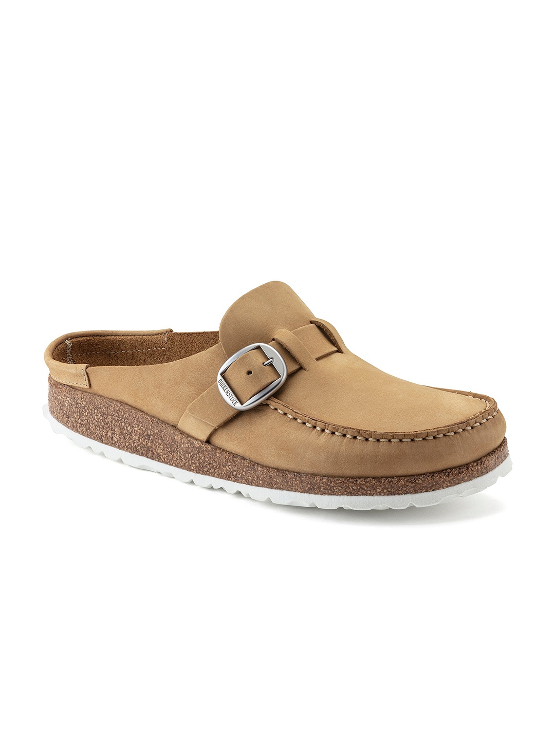 

Birkenstock Women Brown Buckley Nubuck Leather Narrow Width Slippers