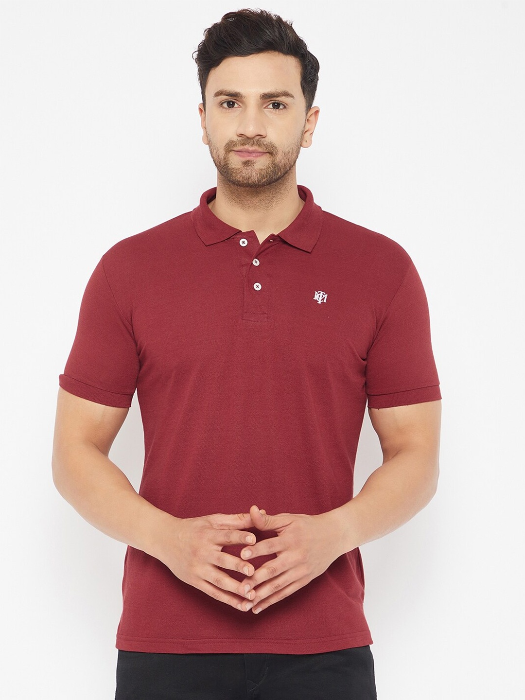 

THE MILLION CLUB Men Maroon Polo Collar T-shirt