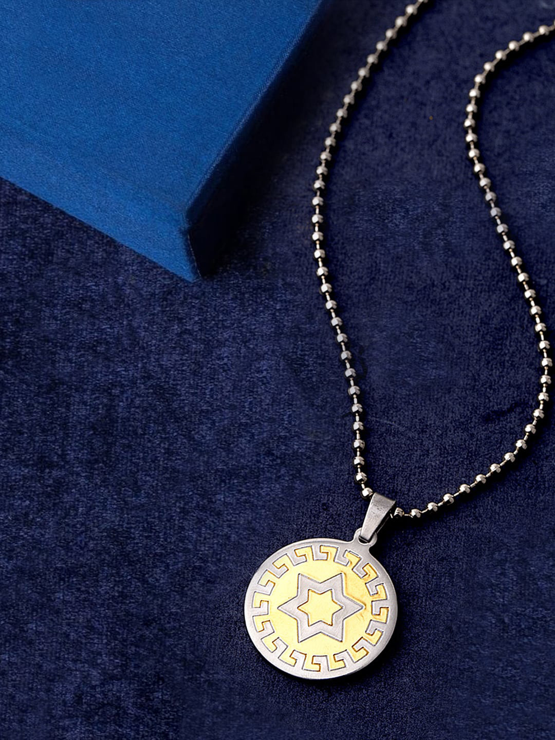 

Dare by Voylla Gold-Plated & Silver-Plated Pendant With Chain