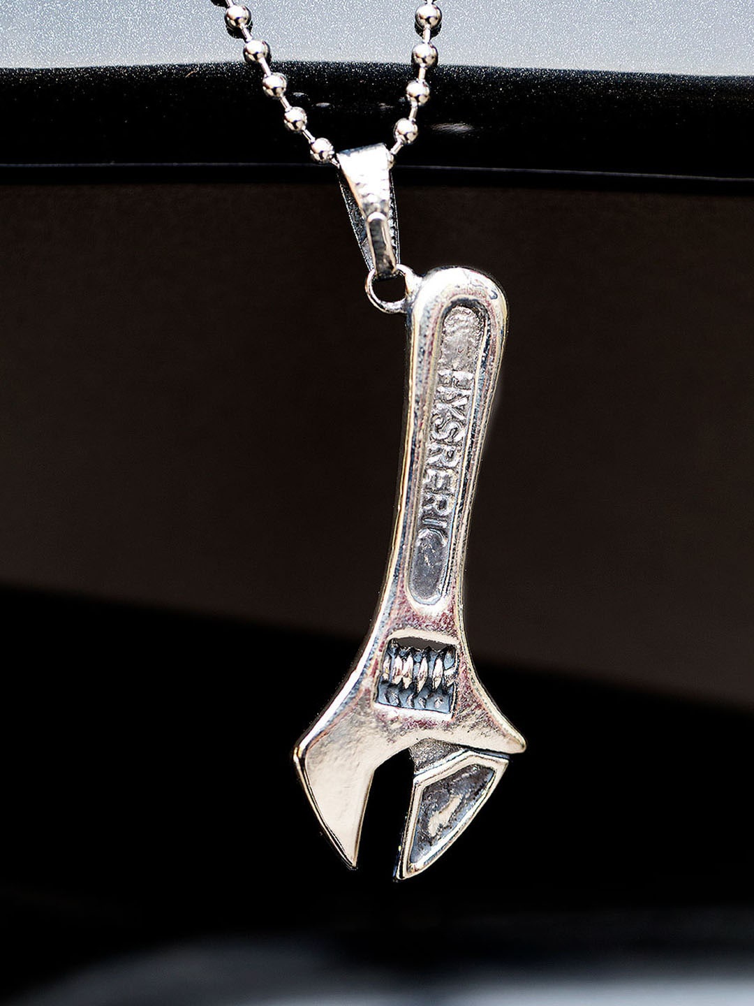 

Dare by Voylla Silver-Plated Rugged Riders Wrench Steel Pendant