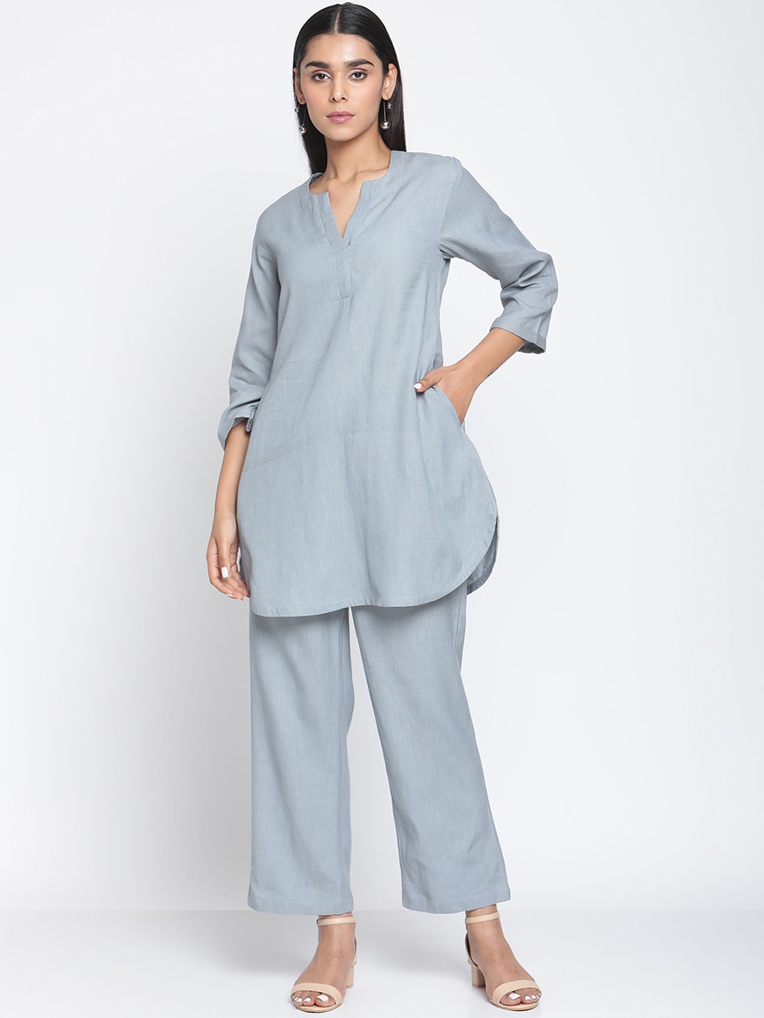 

trueBrowns Women Blue Pure Cotton Short Co-Ord Set