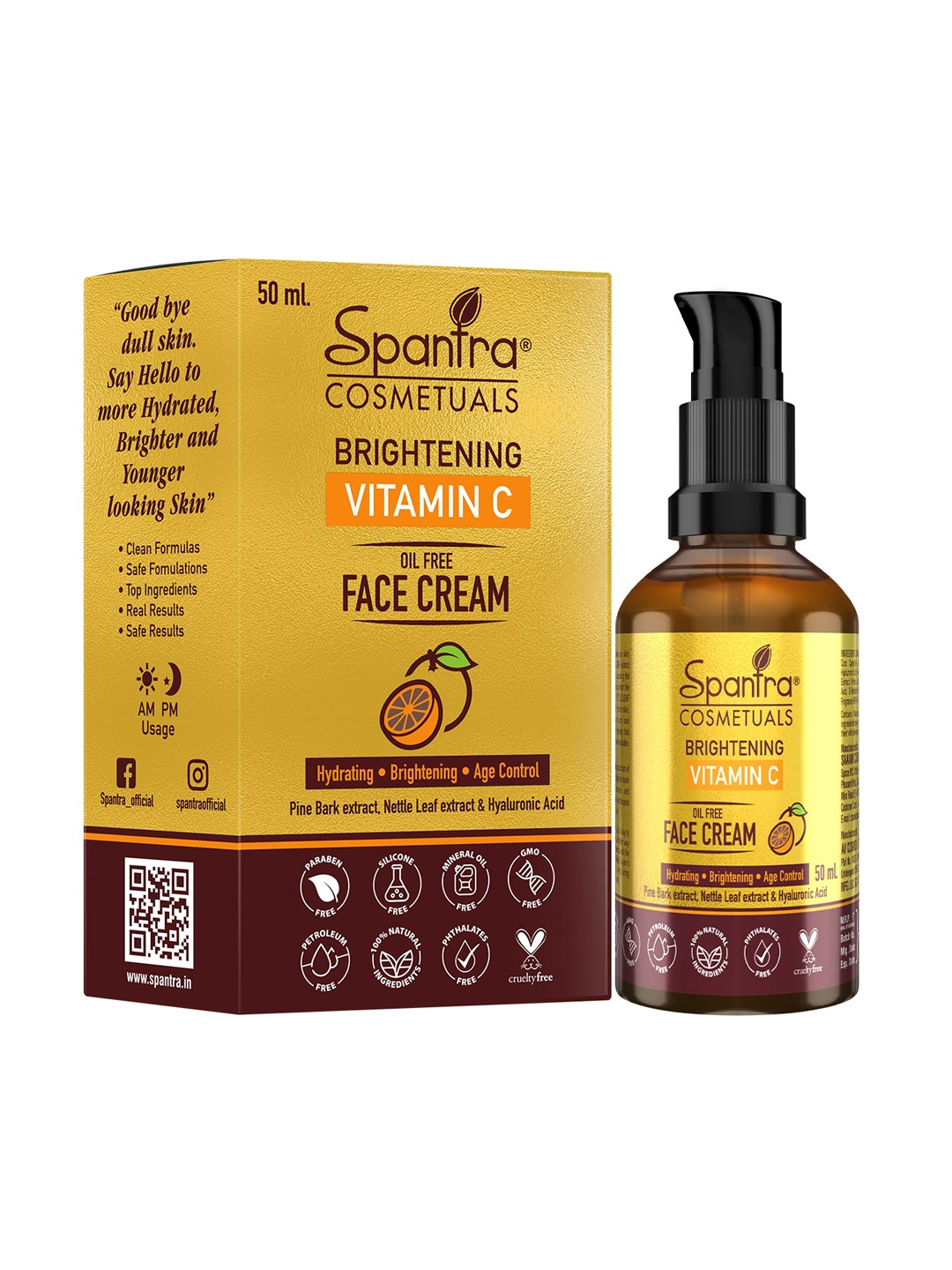 

Spantra Brightening Vitamin C Oil Free Face Cream - 50 ml, Gold