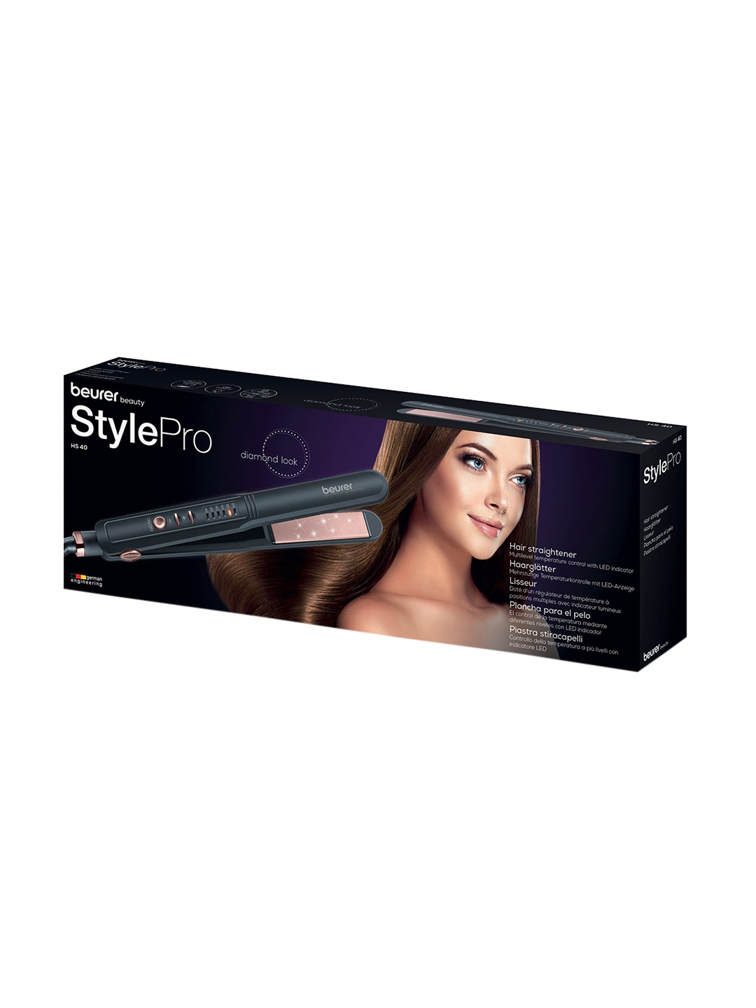 

beurer HS 40 Hair Straightener for Professional Styling - Black