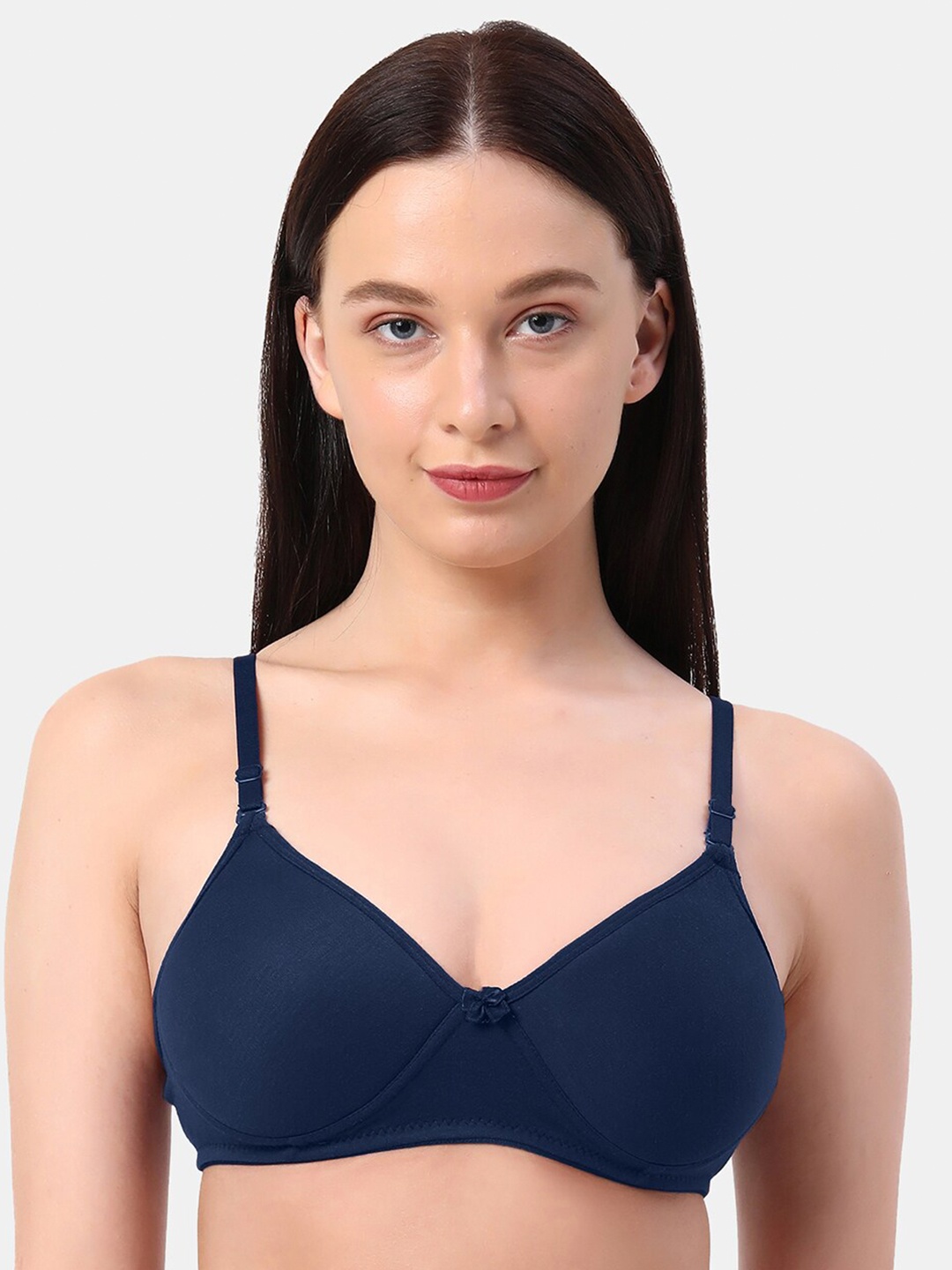 

Planetinner Non Wired Everyday Wear High Support Padded T-Shirt Bra PD20, Navy blue