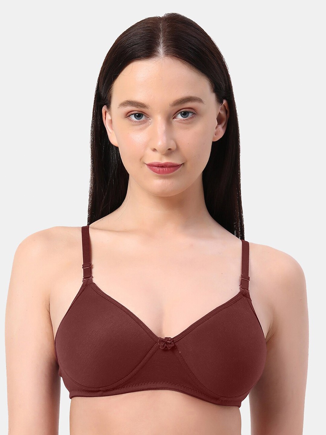 

Planetinner Non Wired Everyday Wear High Support Padded T-Shirt Bra PD20, Brown
