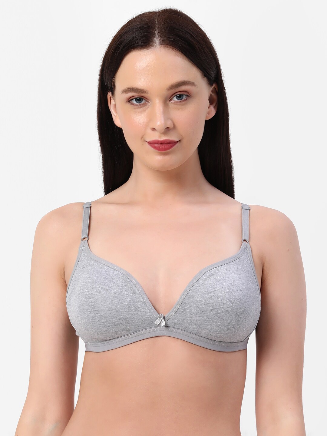 

Planetinner Non Padded Non Wired Low Coverage Plunge Backless T-Shirt Bra TB13, Grey