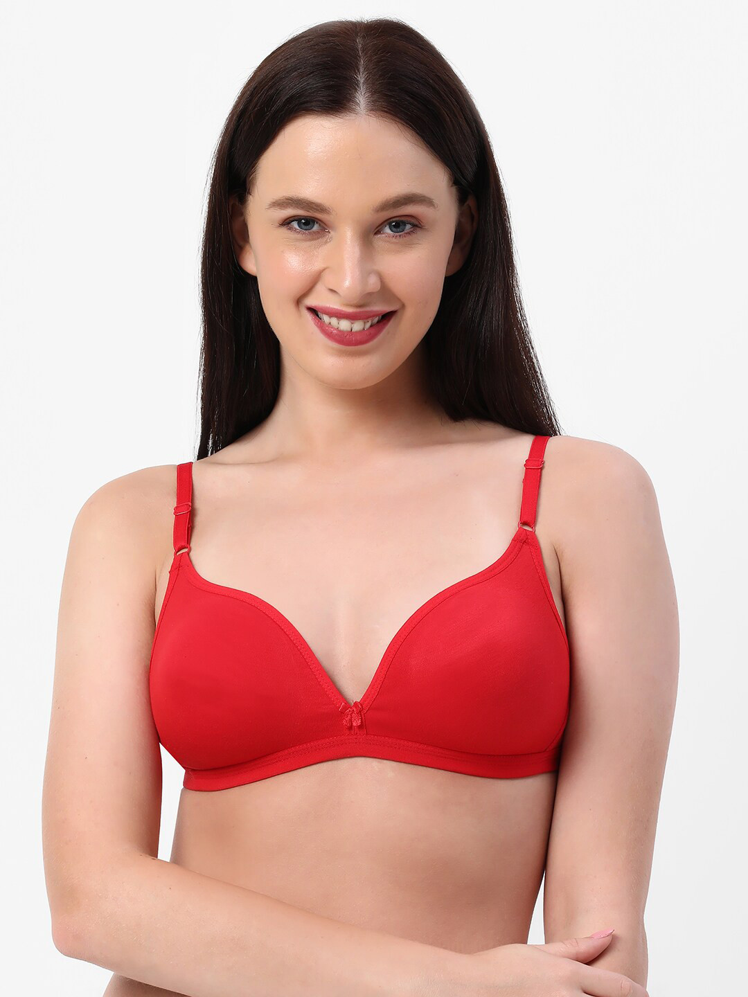 

Planetinner Non Padded Non Wired Low Coverage Plunge Backless T-Shirt Bra TB13, Red