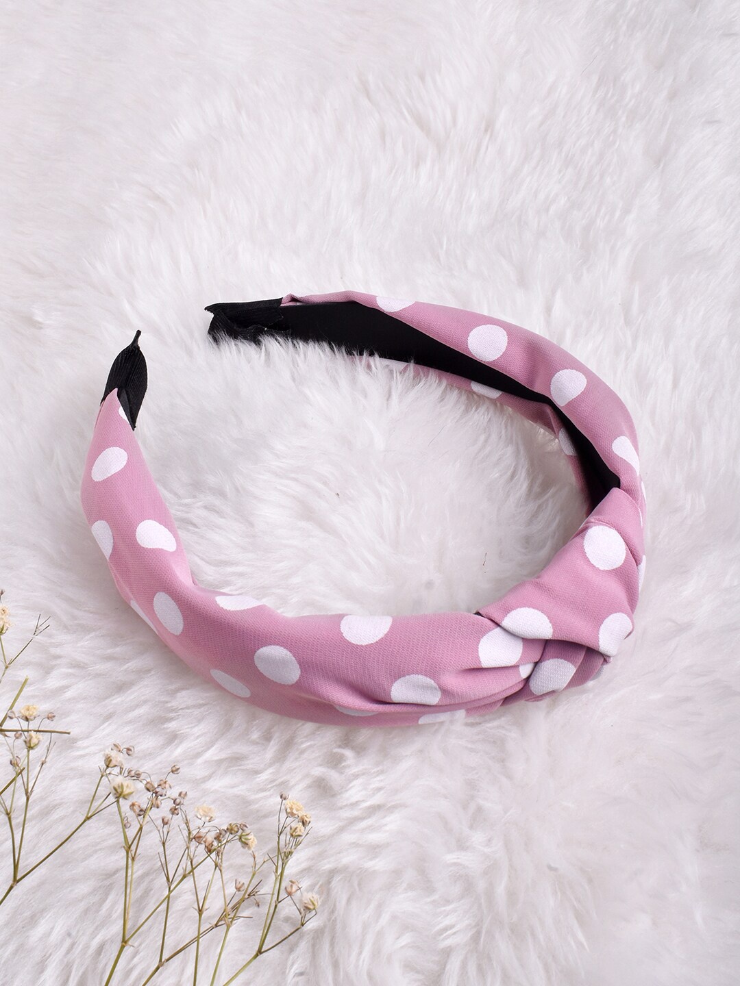 

BEWITCHED Women Pink & White Polka Dots Hairband