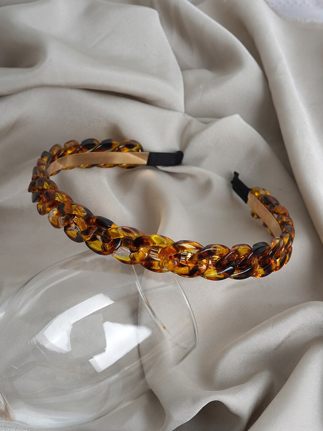 

BEWITCHED Women Brown & Yellow Link Hairband