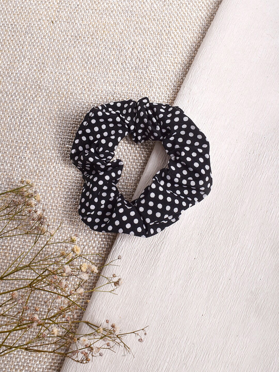 

BEWITCHED Women Black & White Polka Scrunchie
