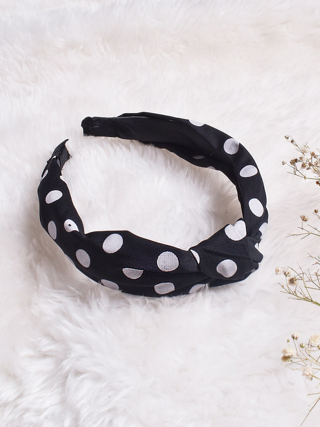 

BEWITCHED Women Black Polka Dots Print Hair Band