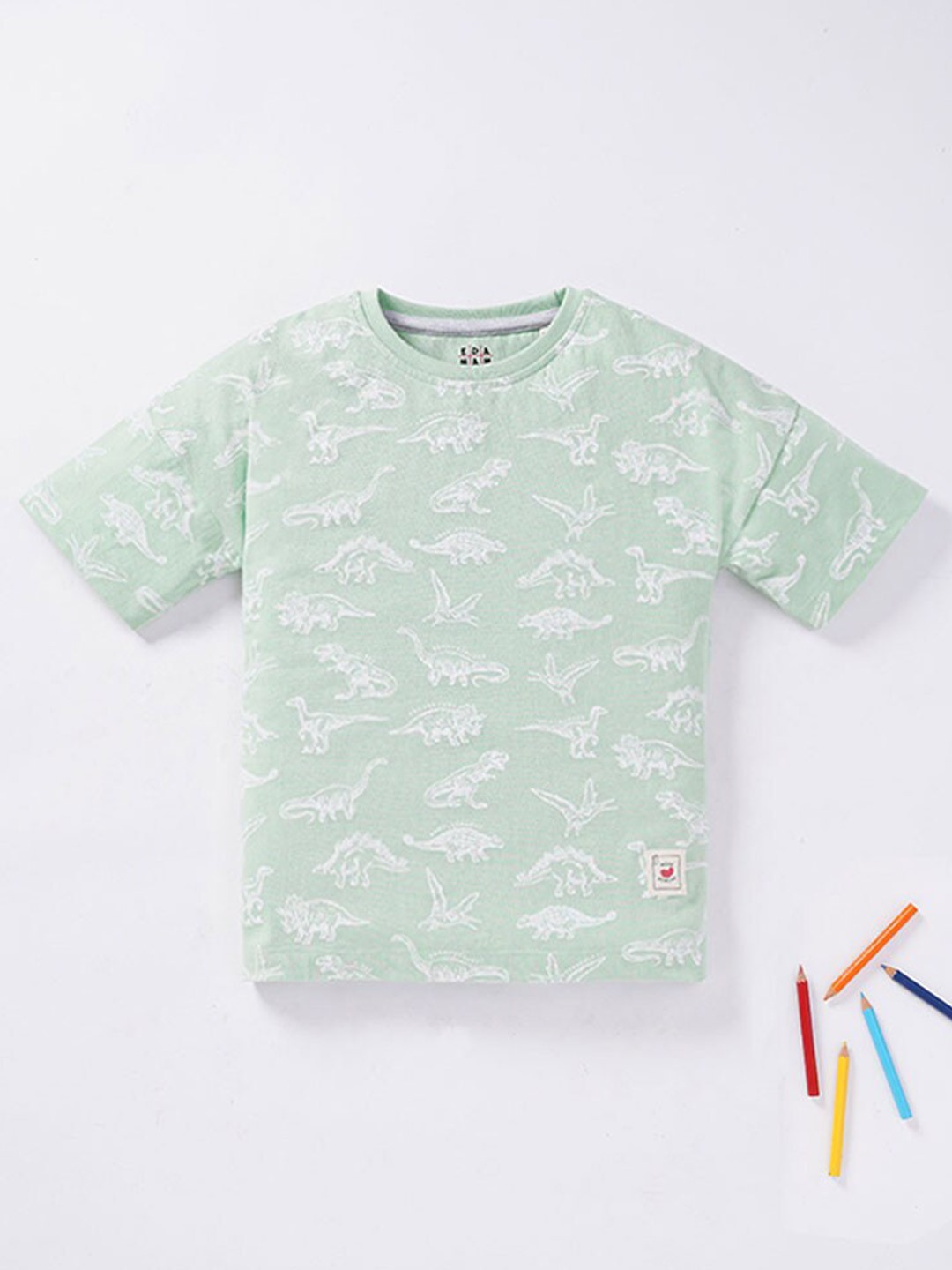 

Ed-a-Mamma Boys Green Floral Printed Tropical T-shirt