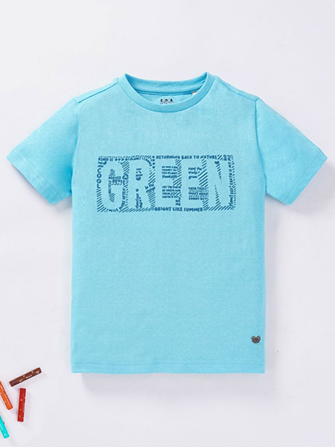 

Ed-a-Mamma Boys Blue Typography Printed T-shirt