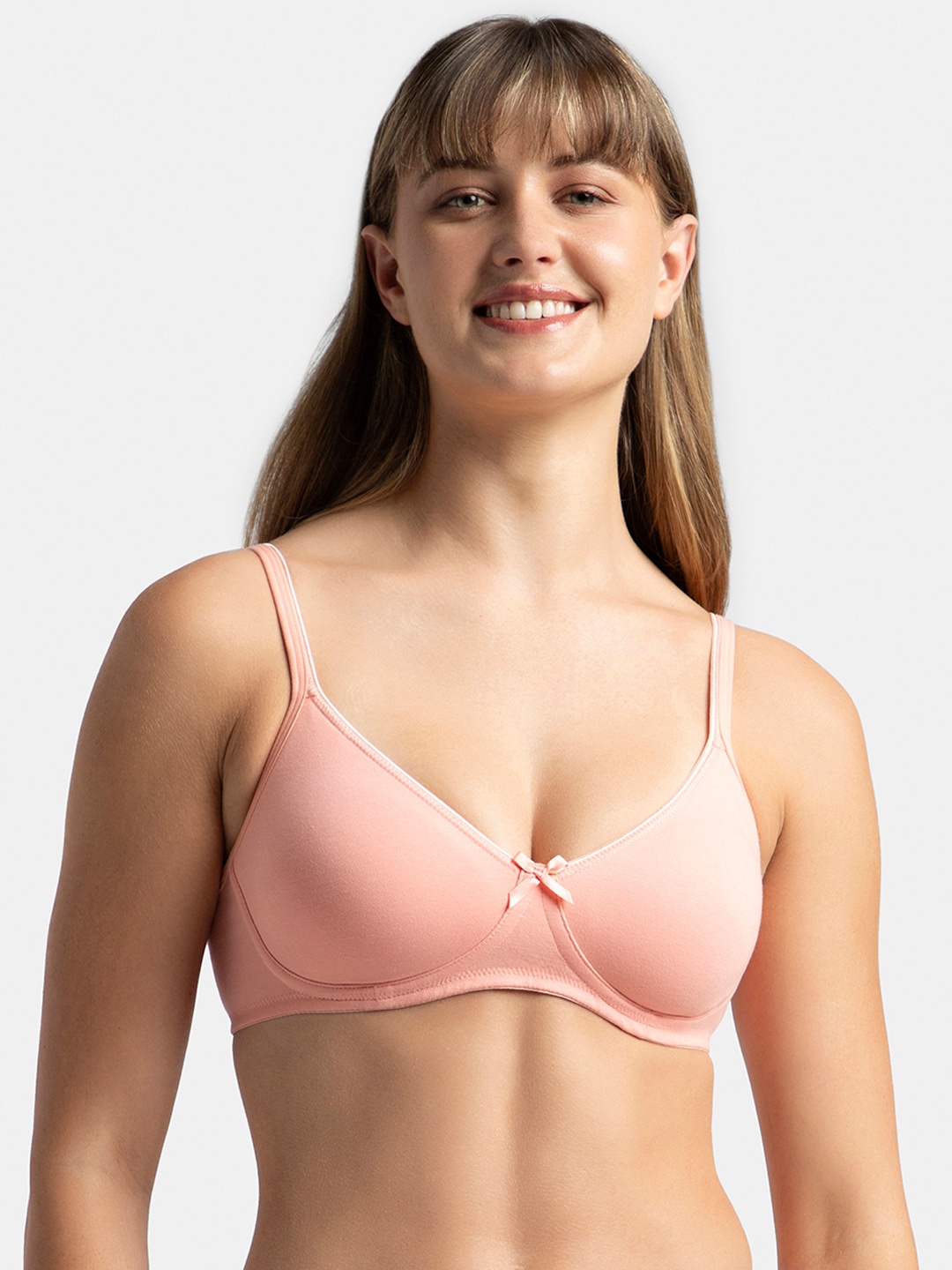 

Jockey Wirefree Non Padded Medium Coverage Everyday Bra-1722, Peach