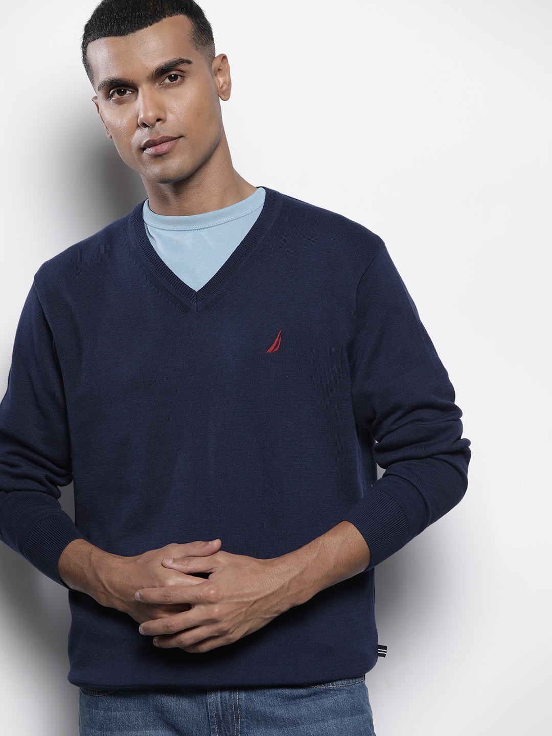 

Nautica Men Solid Pullover, Navy blue