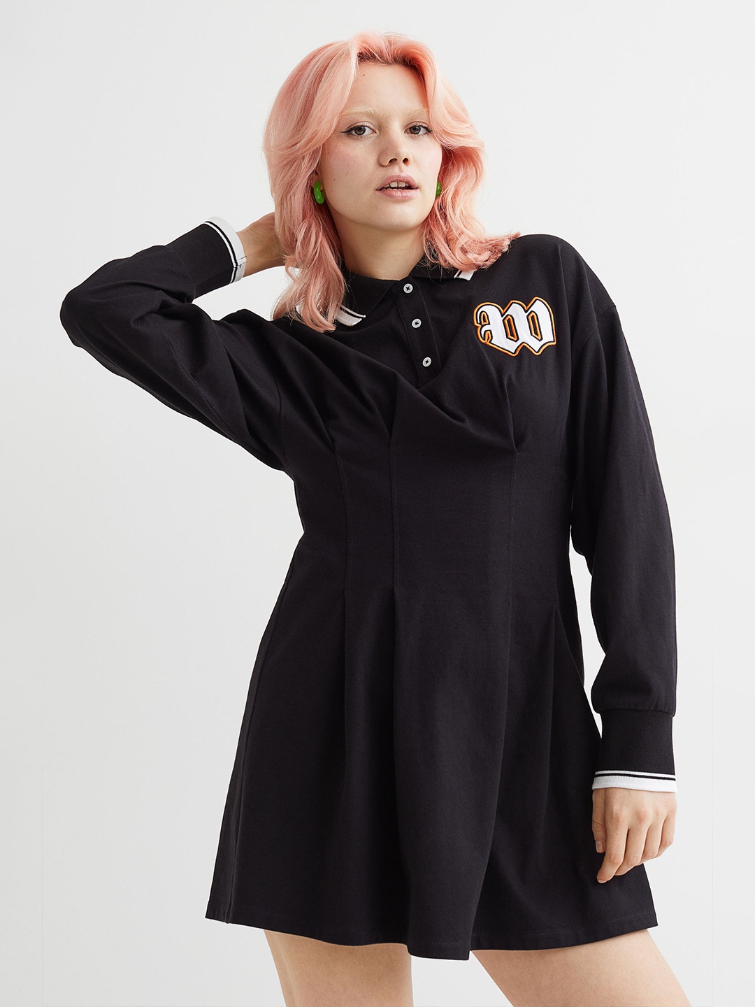 

H&M Women Black Cotton Shirt Dress