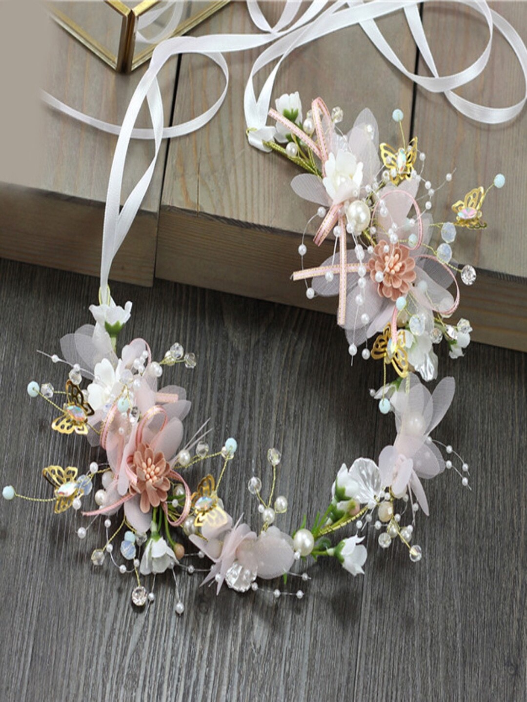 

AQUASTREET Women White & Green Boho Floral Tiara