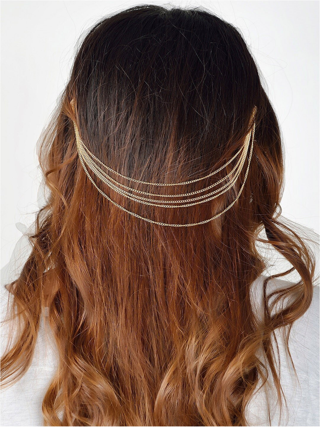 

AQUASTREET Women Gold-Plated Head Chain Hair Comb Pin