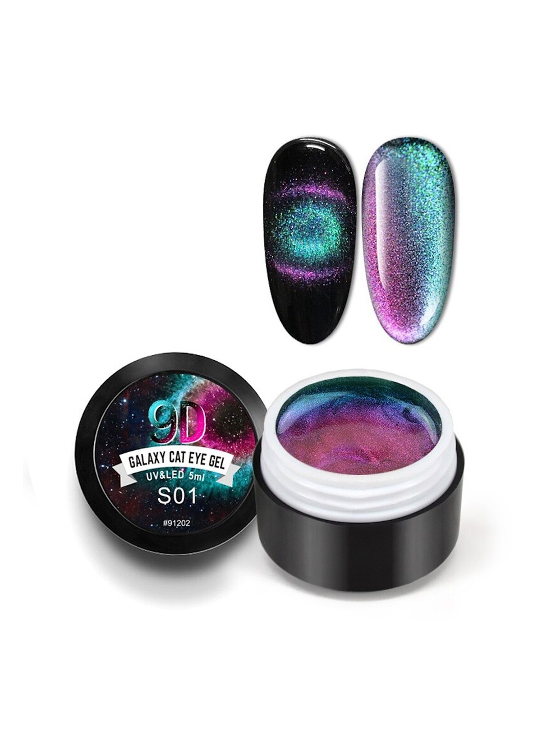 

CANNI 9D Galaxy Effect Cat Eye UV&LED Gel Nail Polish 5ml - S01, Pink