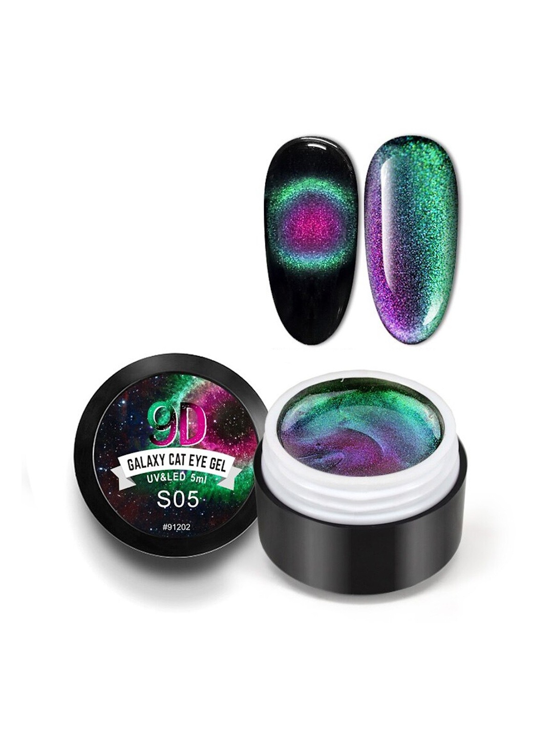 

CANNI 9D Galaxy Effect Cat Eye UV&LED Gel Nail Polish 5ml - S05, Green