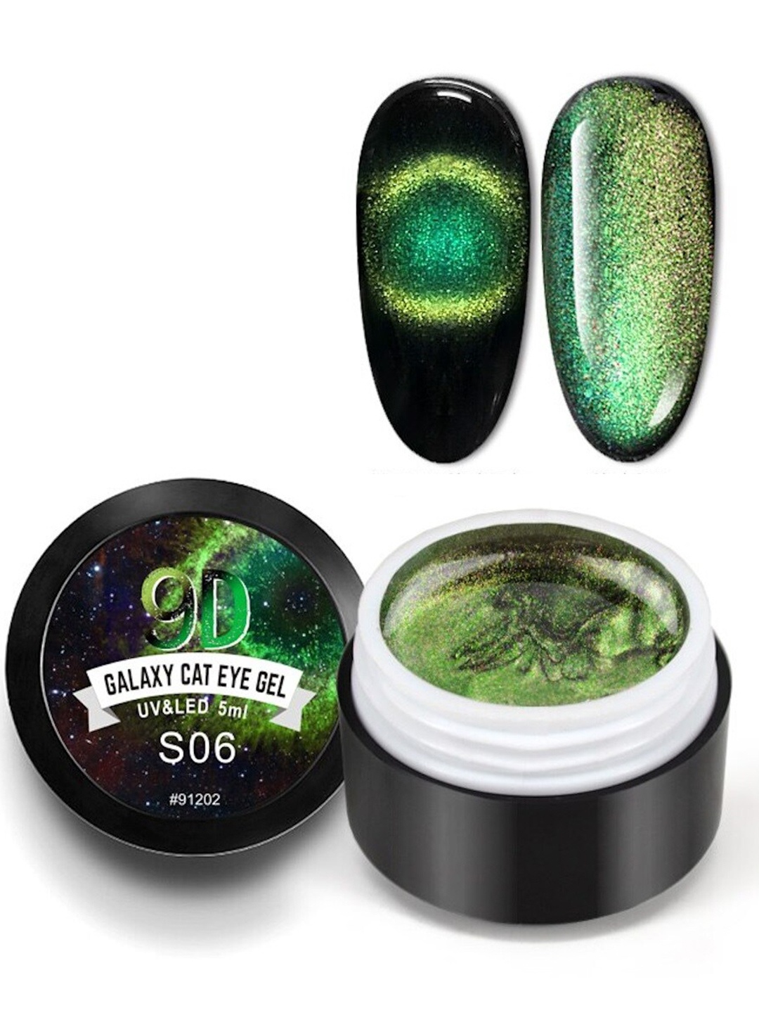

CANNI 9D Galaxy Effect Cat Eye UV&LED Gel Nail Polish 5ml - S06, Green