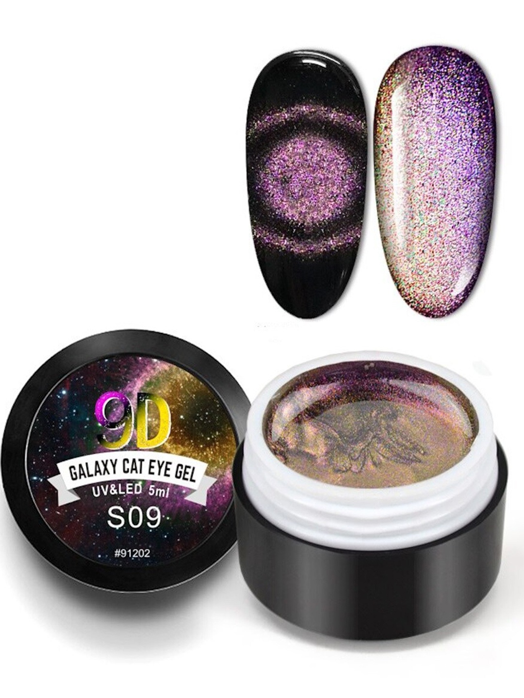 

CANNI 9D Galaxy Effect Cat Eye UV&LED Gel Nail Polish 5ml - S09, Pink