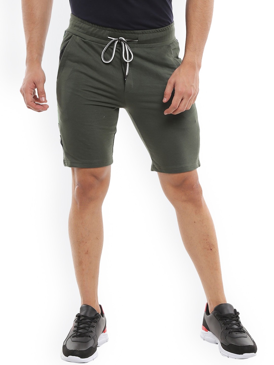 

V-Mart Men Olive Green Cotton Sports Shorts
