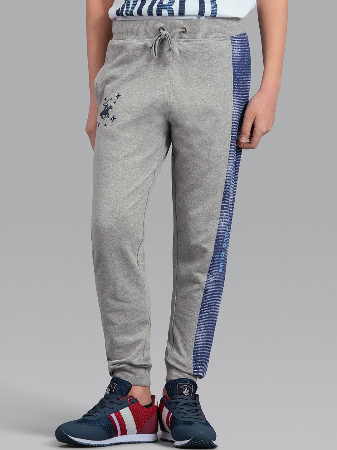 

Beverly Hills Polo Club Boys Grey Printed Cotton Joggers