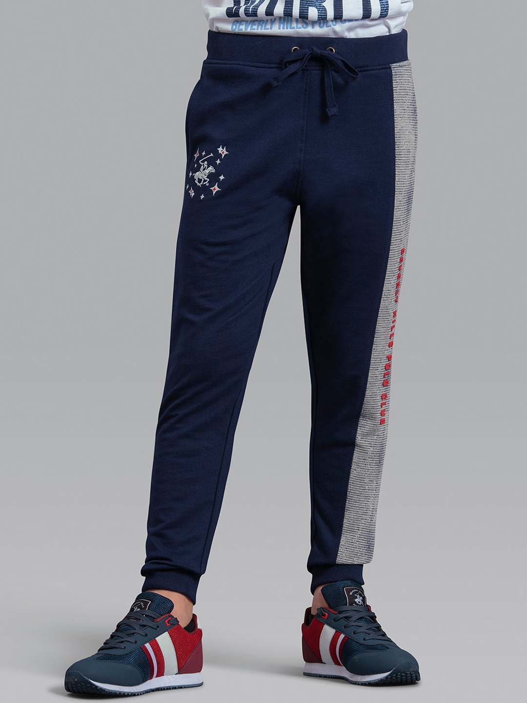 

Beverly Hills Polo Club Boys Navy Blue Solid Cotton Joggers