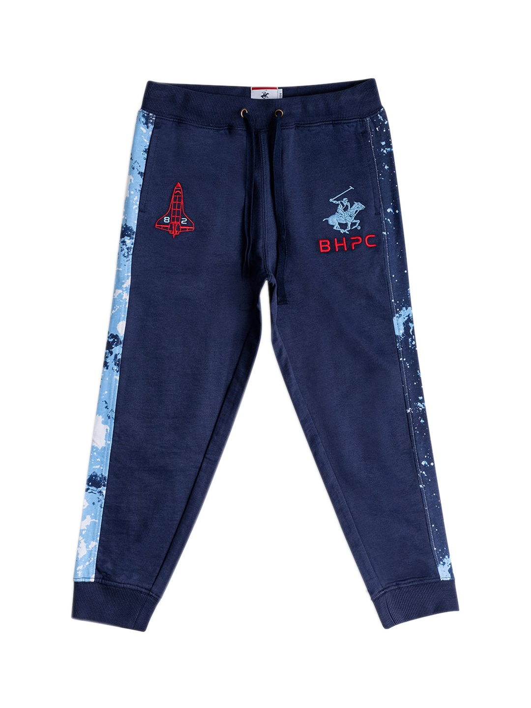 

Beverly Hills Polo Club Boys Navy Blue Printed Cotton Joggers