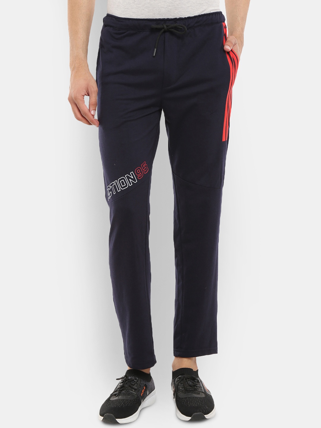 

V-Mart Men Navy Blue Solid Cotton Track Pants