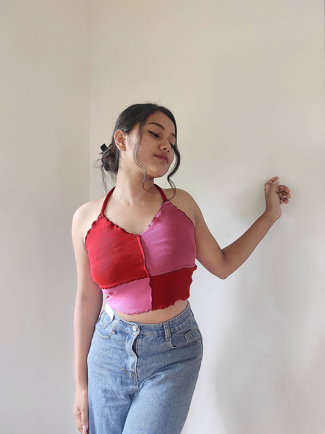 

STREET 9 Women Gorgeous Red Colourblocked Top