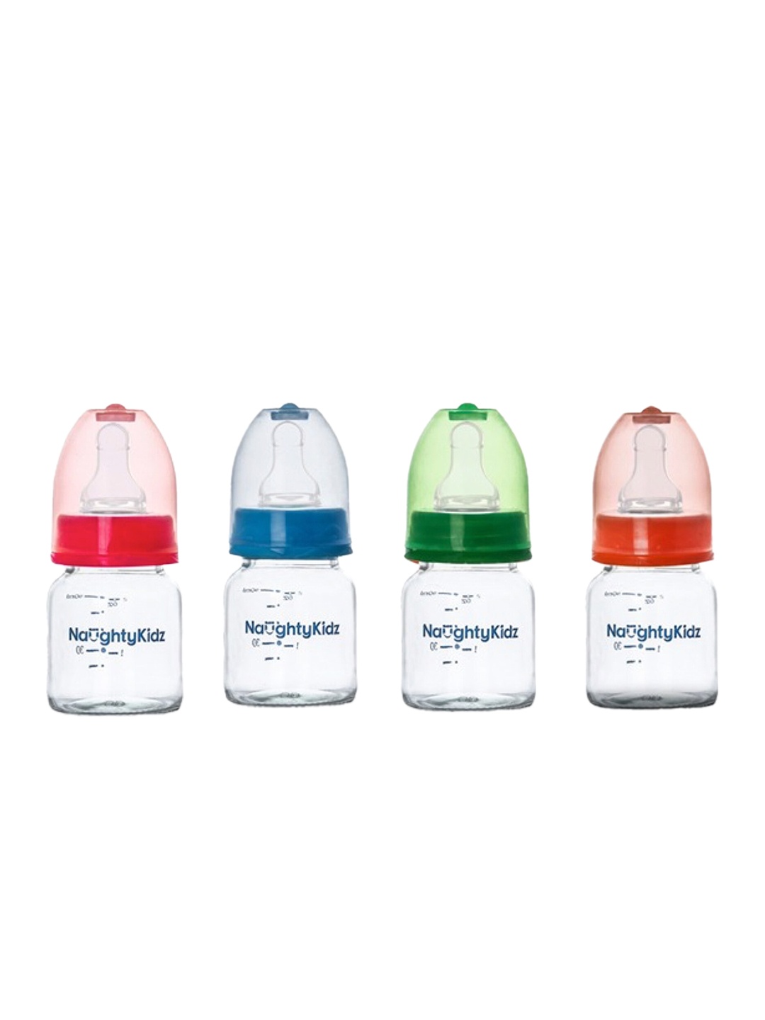 

NAUGHTY KIDZ Kids Multi-Coloured Set of 4 Anti-Colic Baby Feeding Bottle-60 ml