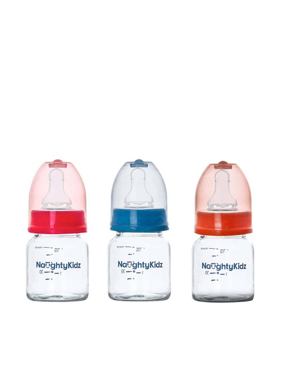 

NAUGHTY KIDZ Set of 3 Multicoloured Anti-Colic Baby Feeding Bottles, Multi