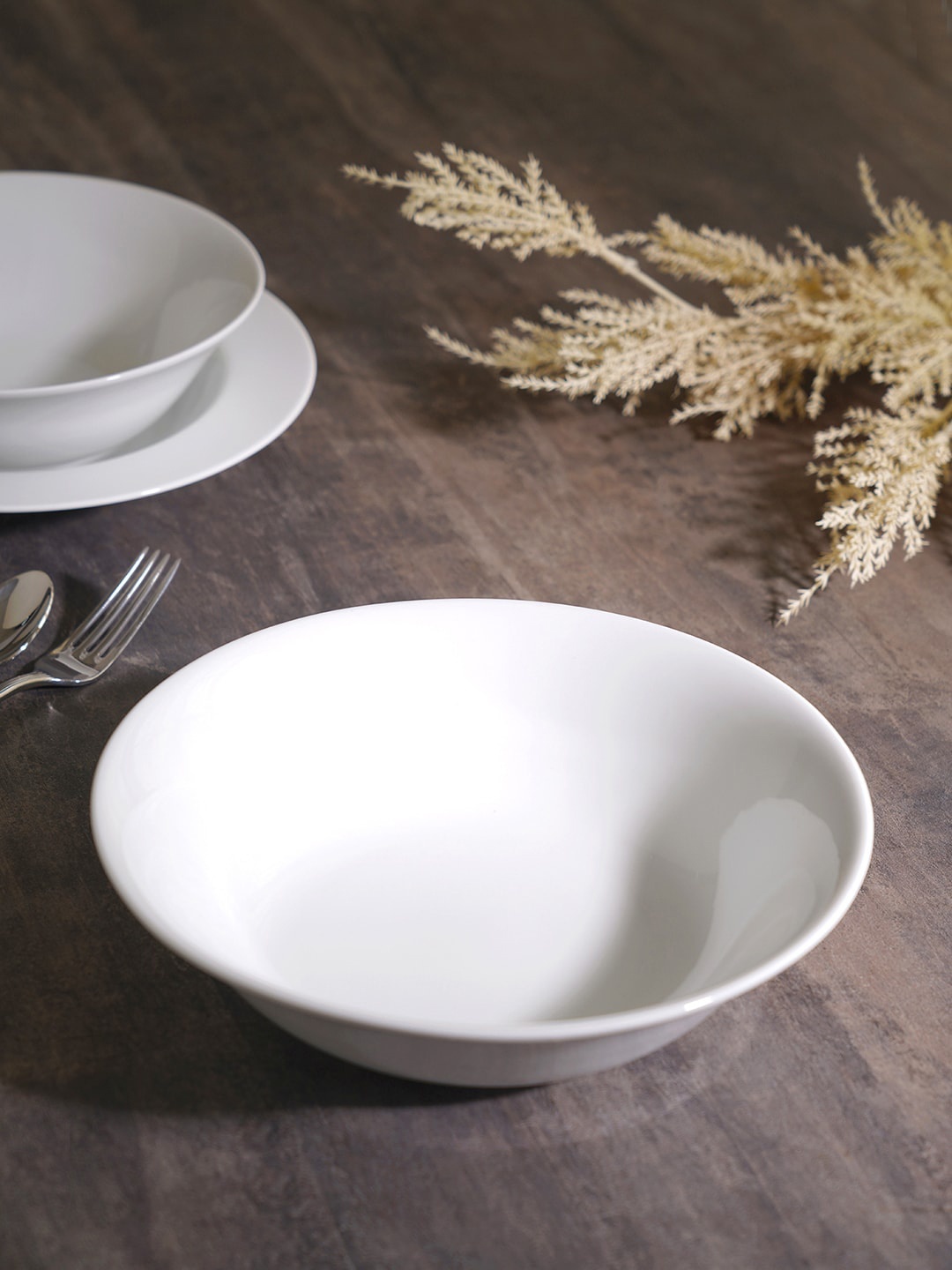 

Pure Home and Living Cream-Colored Solid Salad Bowl