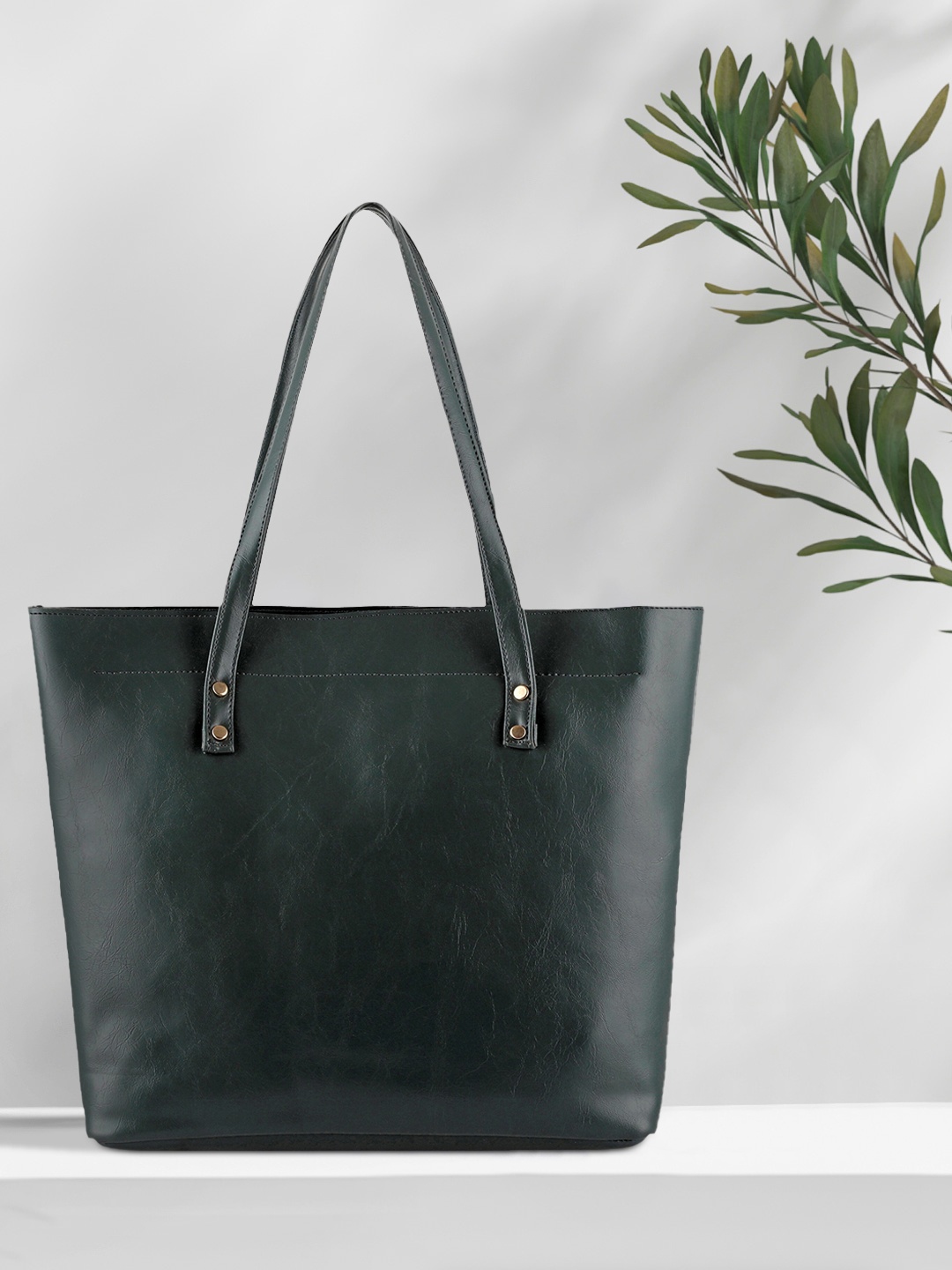 

Toteteca Green PU Oversized Shopper Shoulder Bag