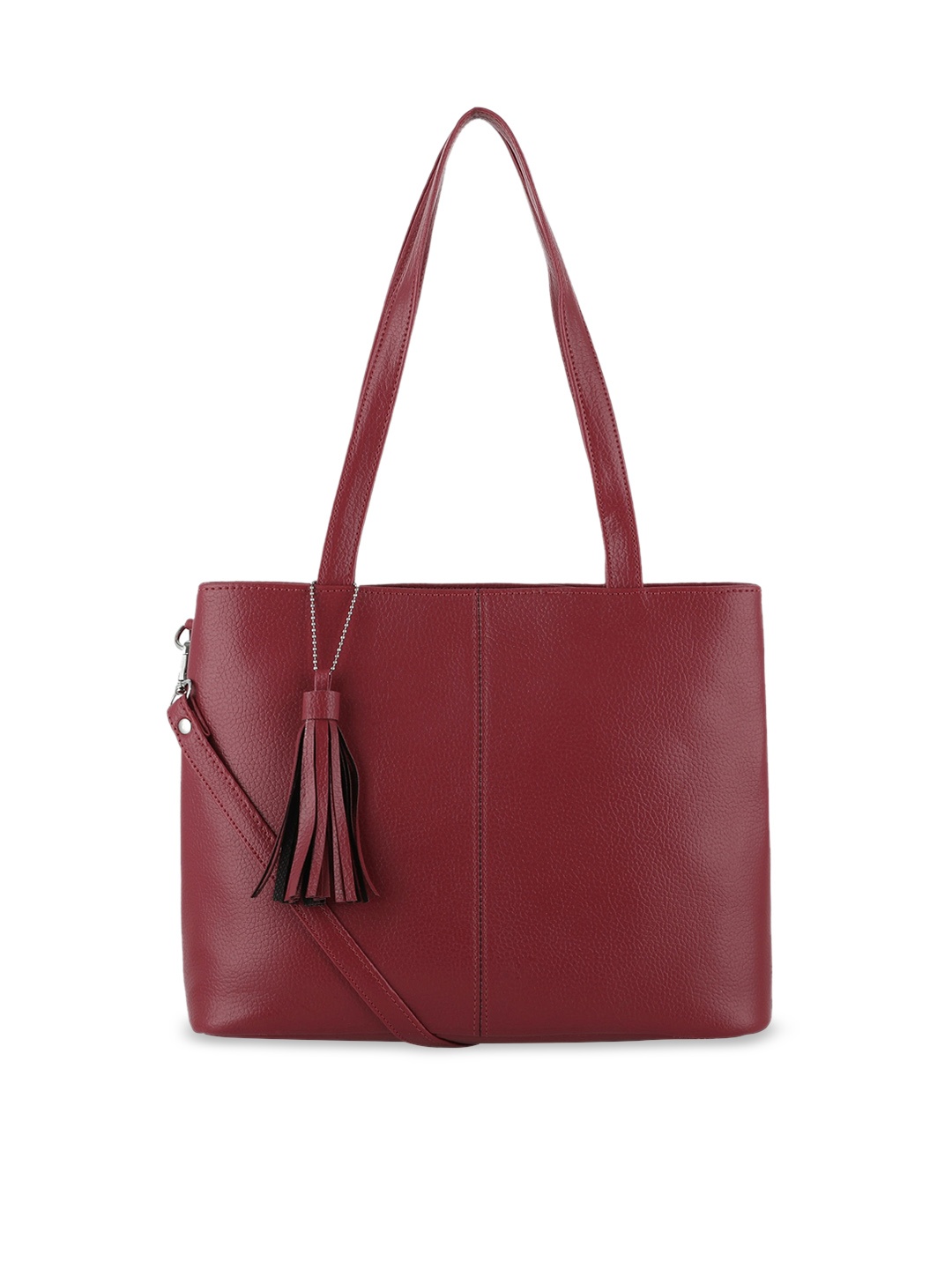 

Toteteca Red PU Structured Shoulder Bag with Tasselled