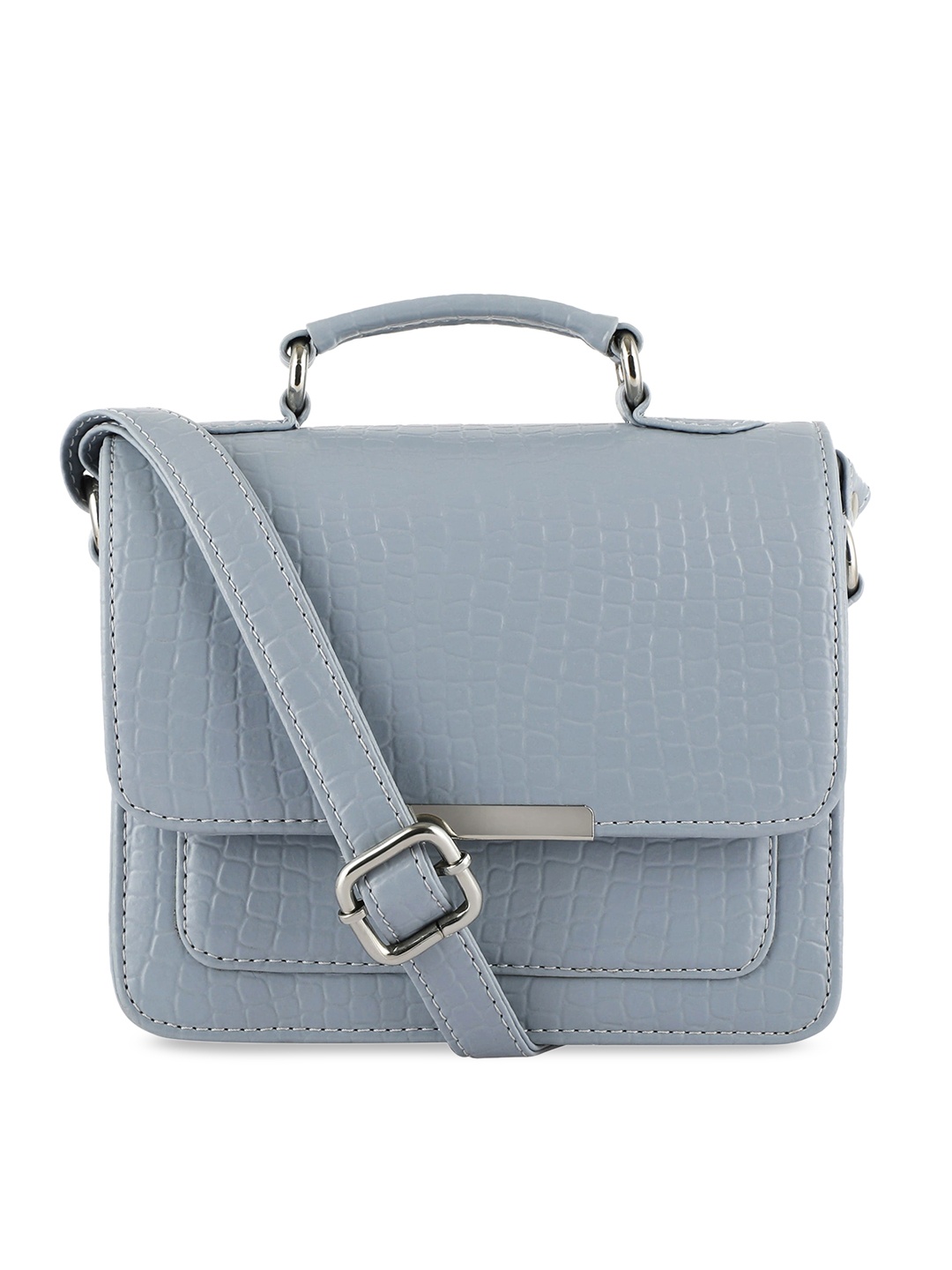 

Toteteca Blue Textured Structured Sling Bag