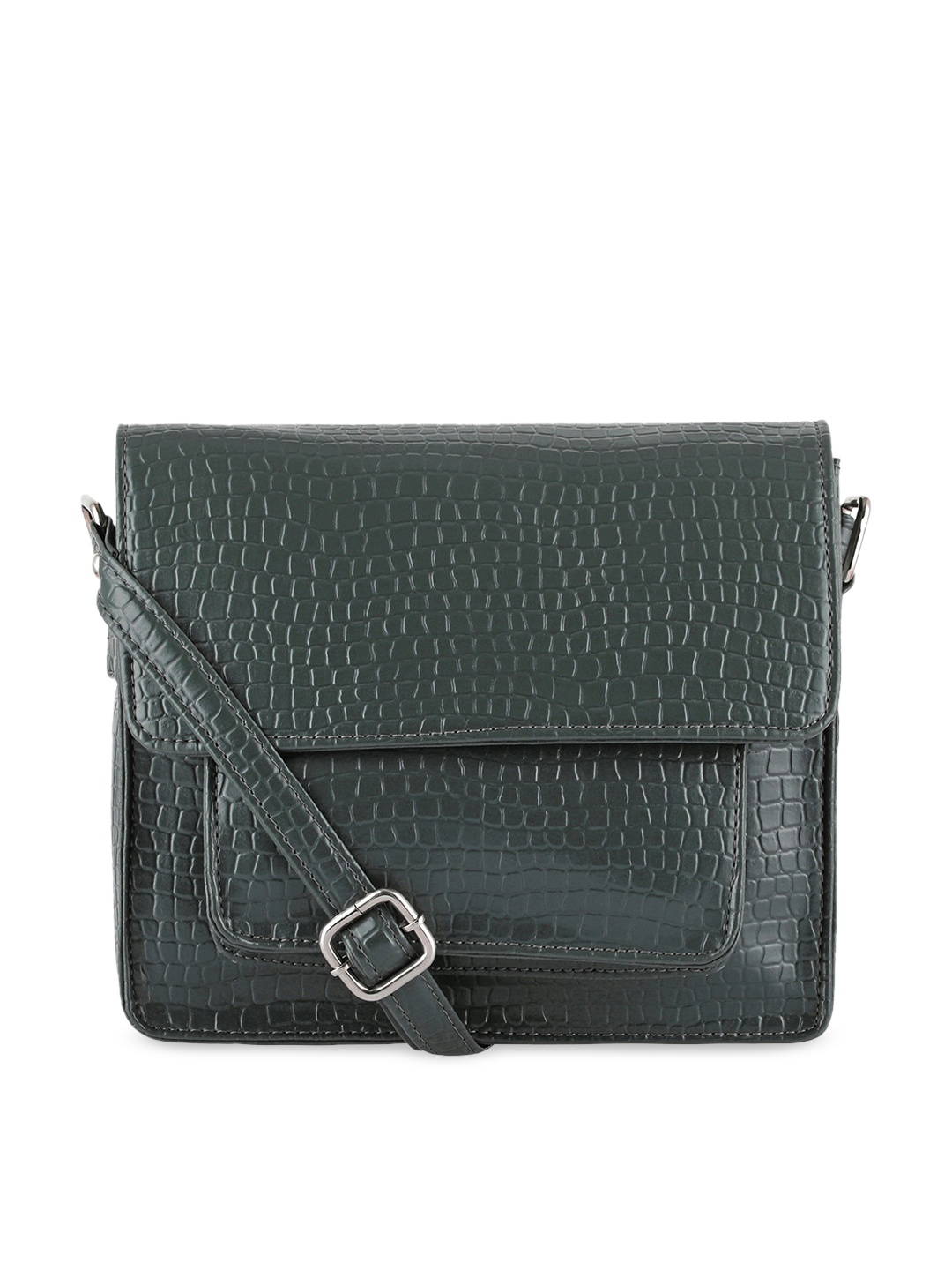 

Toteteca Green Animal Textured Swagger Sling Bag