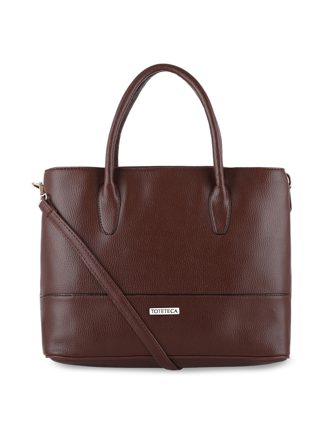 

Toteteca Brown PU Oversized Structured Handheld Bag
