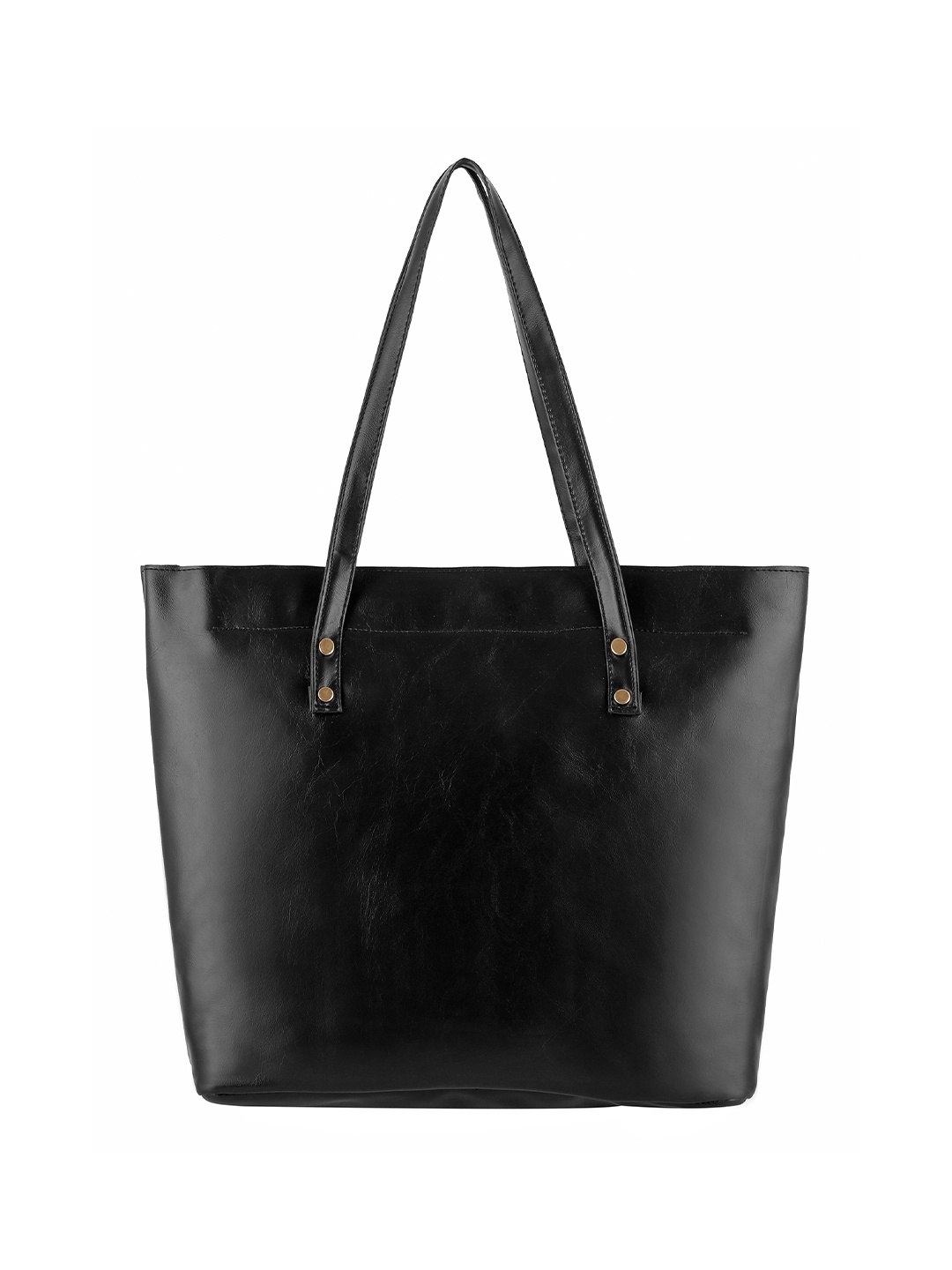 

Toteteca Black PU Shopper Tote Bag