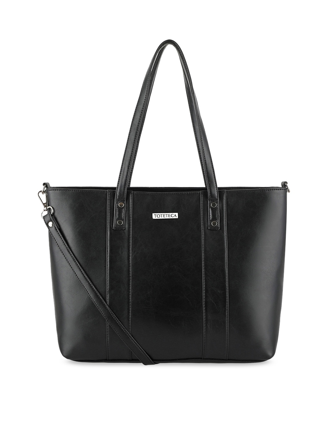 

Toteteca Women Black PU Structured Shoulder Bag