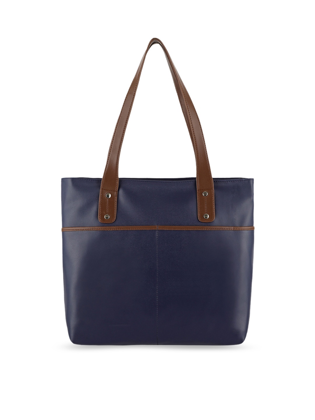 

Toteteca Navy Blue PU Shopper Tote Bag